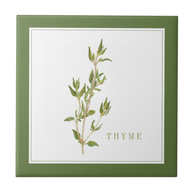 Azulejo FRESH THYME 4.25x4.25 Tejido cerámico (+texto) Ver (Frente)