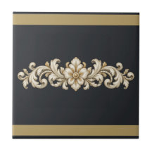 Frieze de color personalizado Midnight Acanthus