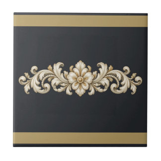 Azulejo Frieze de color personalizado Midnight Acanthus