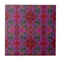 Frio Patrón Ondulado Magenta, Rojo y Verde Trippy
