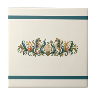 Azulejo Friso de color personalizado de caballito de mar y