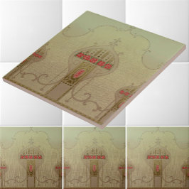 Azulejo Friso floral de estilo Art Nouveau 1915