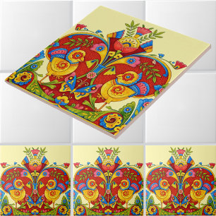 Azulejo Friso Retro Era Victoriana Pájaros Mariposas