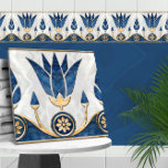 Azulejo Frontera Egipcia Lotus - Mármol Azul, Oro Perla<br><div class="desc">Frontera egipcia Lotus - Mármol azul,  perla y oro</div>