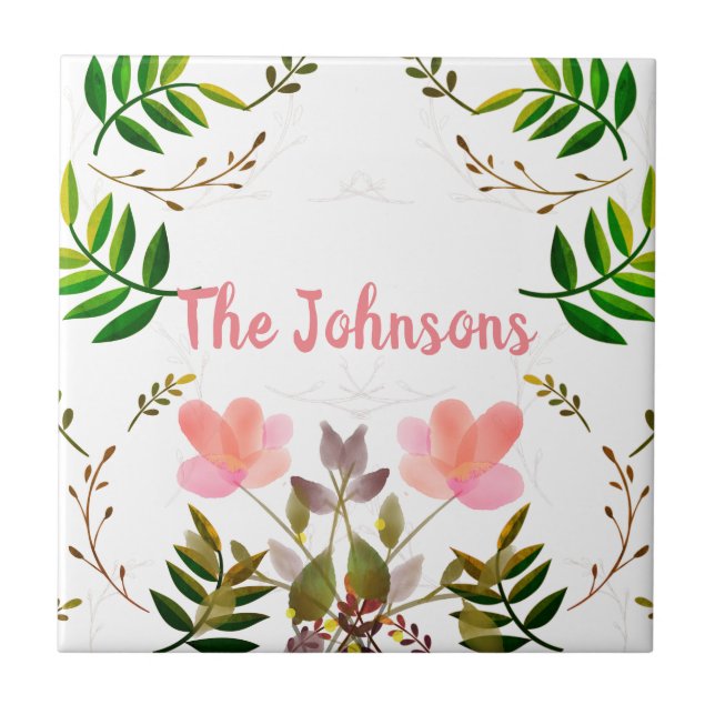 Azulejo Fronteras, hojas y flores (Frente)