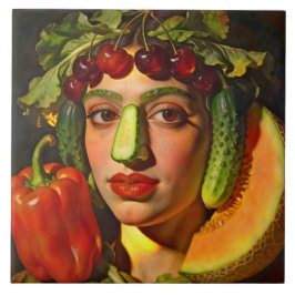 Azulejo Fruits of Expression – A Surreal Portrait