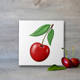 Azulejo Fruta de Cereza Roja