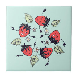 Azulejo Fruta de Kawaii