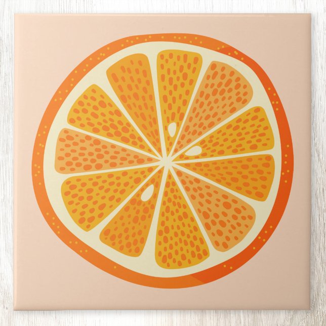 Azulejo Fruta del Naranja del cítrico (Fun citrus orange slice ceramic tile)
