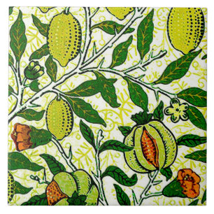 Azulejo Fruta exótica de William Morris, amarillo limón 