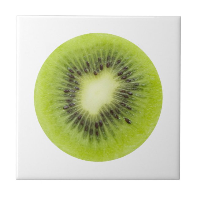 Azulejo Fruta kiwi fresca. Secador redondo aislado (Frente)