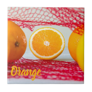 Azulejo fruta naranja para vegetariano y vegetariano