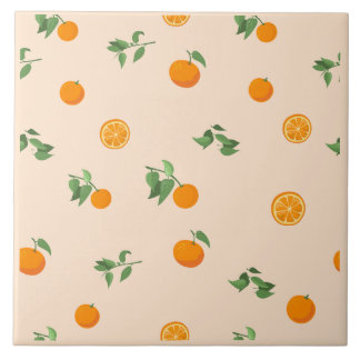 Azulejo Fruta naranja patrón clásico cítrico