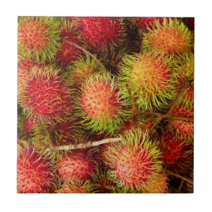 Azulejo Fruta Rambutan en el mercado Can Duoc