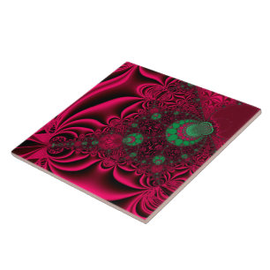 Azulejo Fuchsia Fantasy Fractal