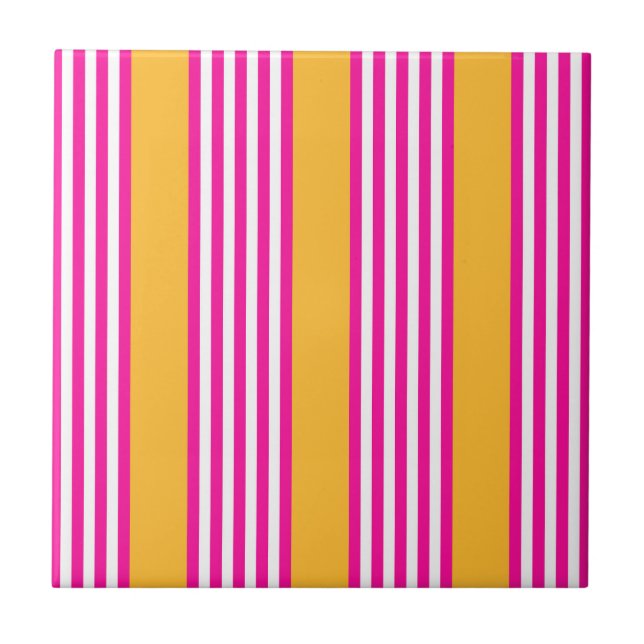 Azulejo Fuchsia y amarillo cinco rayas (Frente)