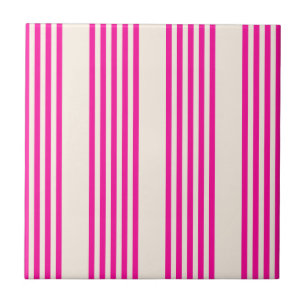 Azulejo Fuchsia y beige cinco rayas