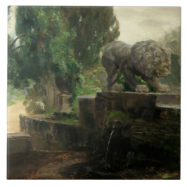 Azulejo Fuente del León en Roma (por H.A. Brendekilde)