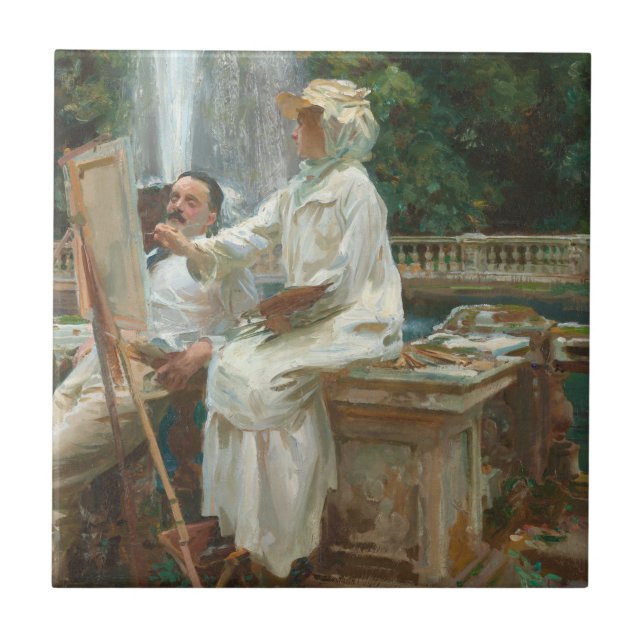 Azulejo Fuente Villa Torlonia Frascati, Italia por Sargent (Frente)