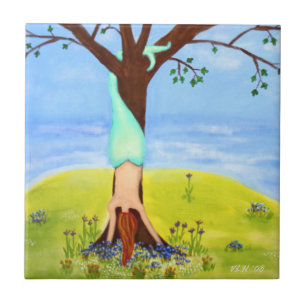 Azulejo "Fuera arte de la sirena del agua"