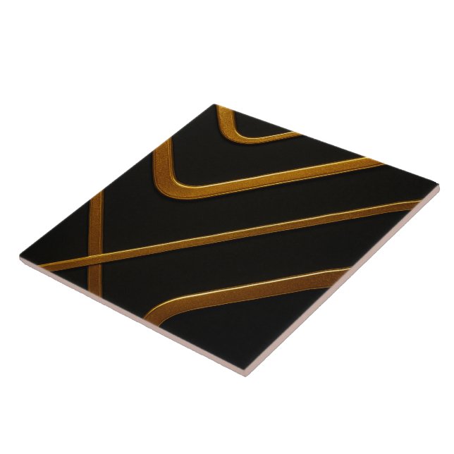 Azulejo Full Liquid Gold Black Monochrome Architectural Ac (Lado)