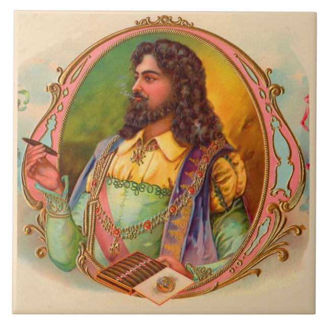 Azulejo fumador de puros del siglo XVI (Frente)