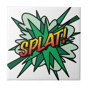 Azulejo Fun SPLAT Fun Retro Libro Pop Art
