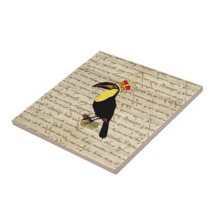 Azulejo Fundido toucan vintage y corona