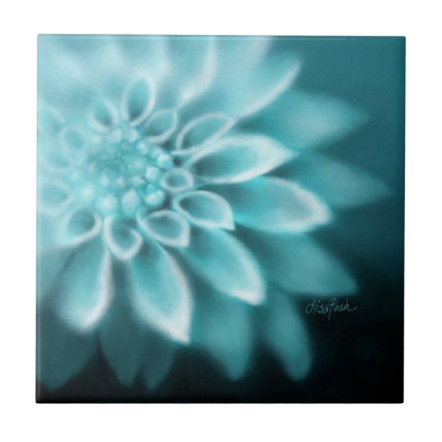 Azulejo Fundir con la Dahlia negra (Frente)