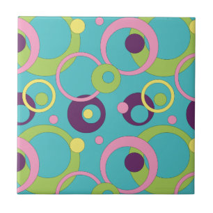 Azulejo Funky Blue Circles Tile