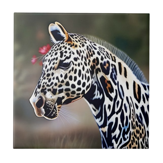 Azulejo Funky Leopardo Appaloosa Cerámica Tile (Frente)