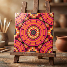 Azulejo Funky Mosaic Geometric Naranja y Pink Backsplash