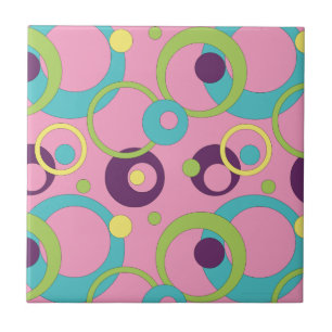 Azulejo Funky Pink Circles Tile