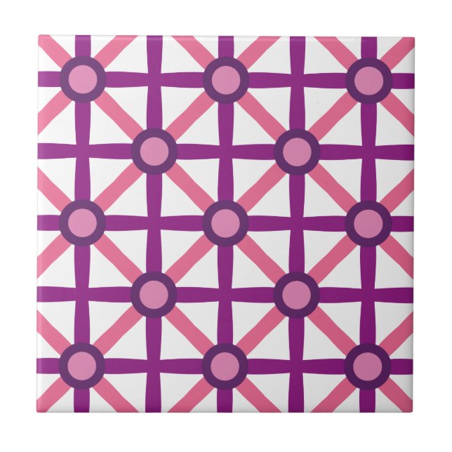 Azulejo Funky Pink & Purple Pattern (Frente)