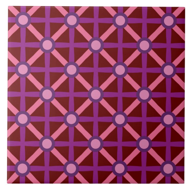 Azulejo Funky Pink & Purple Pattern (Frente)
