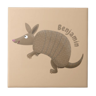 Azulejo Funny armadillo feliz personalizado ilustracion