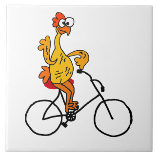Azulejo Funny Bicicleta para pasear en voladizo de pollo