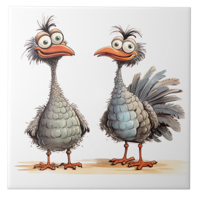 Azulejo funny birds background (Frente)