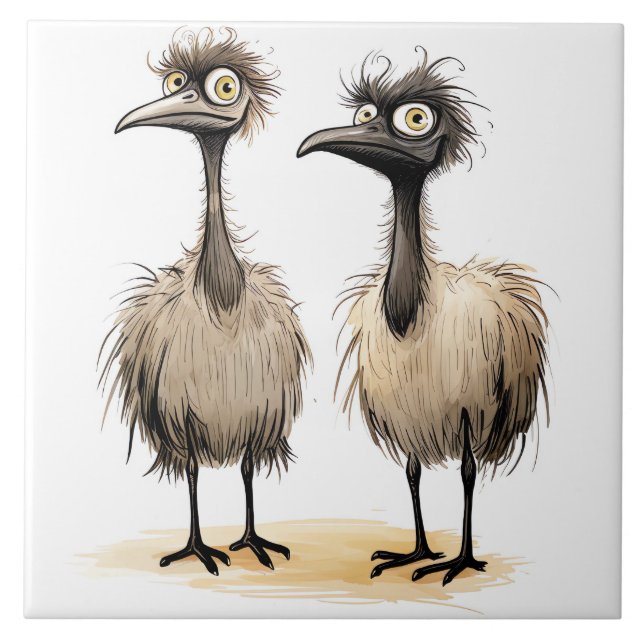 Azulejo funny birds background (Frente)