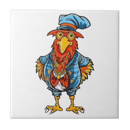 Azulejo Funny Bossy Personalizado Rooster