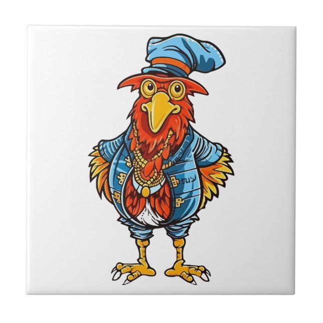 Azulejo Funny Bossy Personalizado Rooster (Frente)