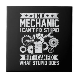 Azulejo Funny Car Mechanic Engineer Men Women Kids Auto Me