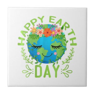 Azulejo Funny Earth Day Cita a la Tierra Guay Happy Earth 