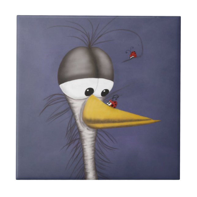 Azulejo Funny Egret Personalizado (Frente)