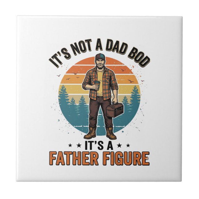 Azulejo Funny Father Figure Vintage Dad Humor Shirt Design (Frente)