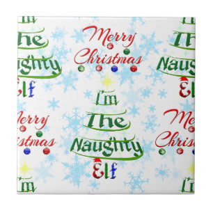 Azulejo Funny Feliz Navidad navideña Naughty Elf