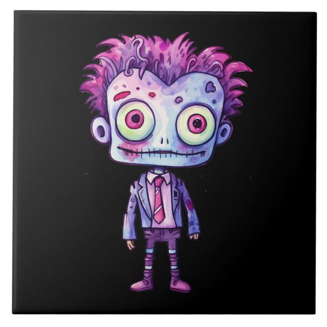 Azulejo Funny Frankenstein Monster Halloween Fun (Frente)