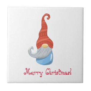 Azulejo Funny Gnome Ceramic Tile - Quirky Garden Gnome