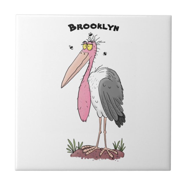 Azulejo Funny marabou stork personalizado (Frente)