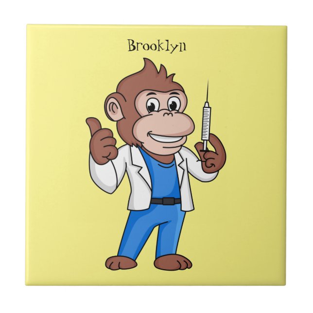 Azulejo Funny orangutan ape personalizado médica (Frente)